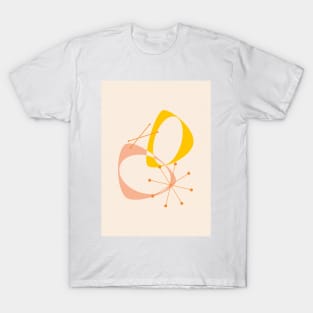 Mid Century Modern Abstract in Yellow, Peach and Orange T-Shirt